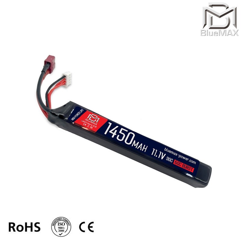 BLUE MAX LiPo Battery 11.1V 1450mAh 30C-60C stick бренду Novritsch для страйкболу, категорія АКБ 11.1V