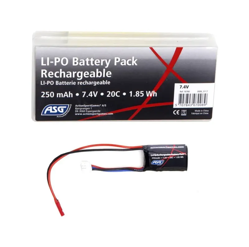 ASG Batterie HPA Lipo 7.4V 250mAh для страйкболу, категорія HPA Електроніка