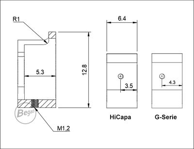 Begadi NPAS for (Army Armament, KJW, WE) HiCapa & 1911 GBB series (CNC, stainless steel) -red- для страйкболу, категорія Внутрішній тюнінг, додаткове фото 6